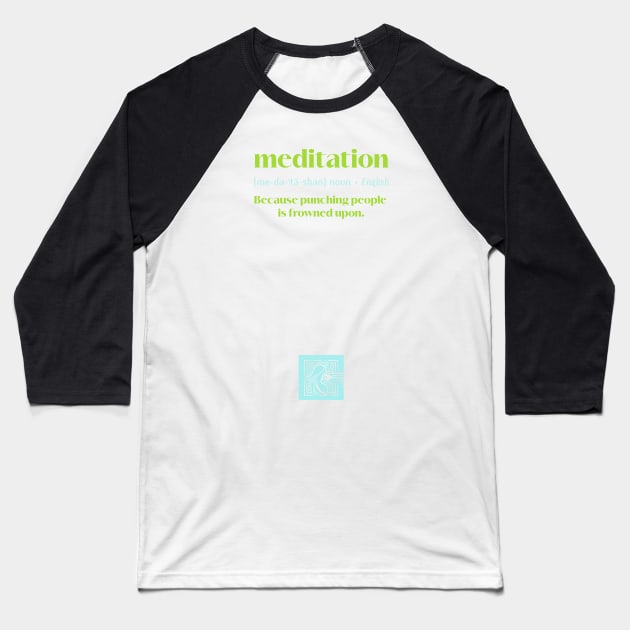 Meditation Punching VS Zen Baseball T-Shirt by AfricanAetherZa